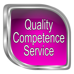 Quality Competence Service Button - 3D illustration