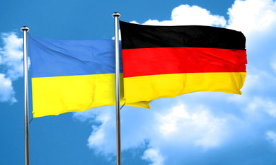 Ukraine flag with Germany flag, 3D rendering