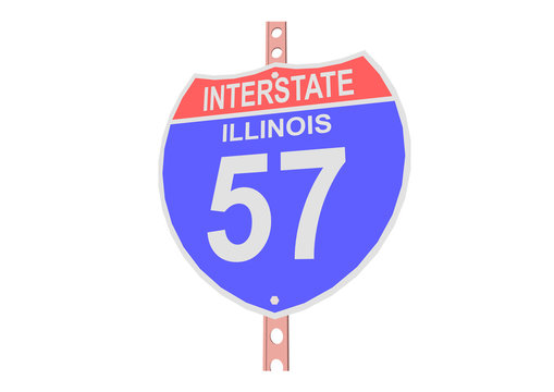 Interstate highway 57 road sign in Illinois