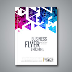Cover report colorful triangle geometric prospectus design background, cover flyer magazine, brochure book cover template layout, vector illustration