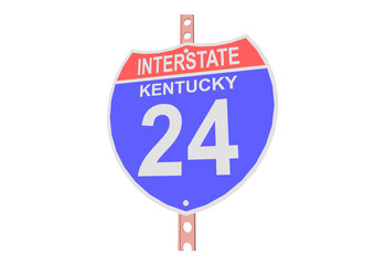 Interstate highway 24 road sign in Kentucky