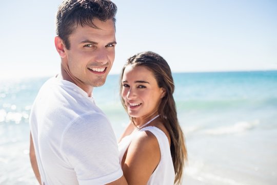 Cute couple posing and smiling