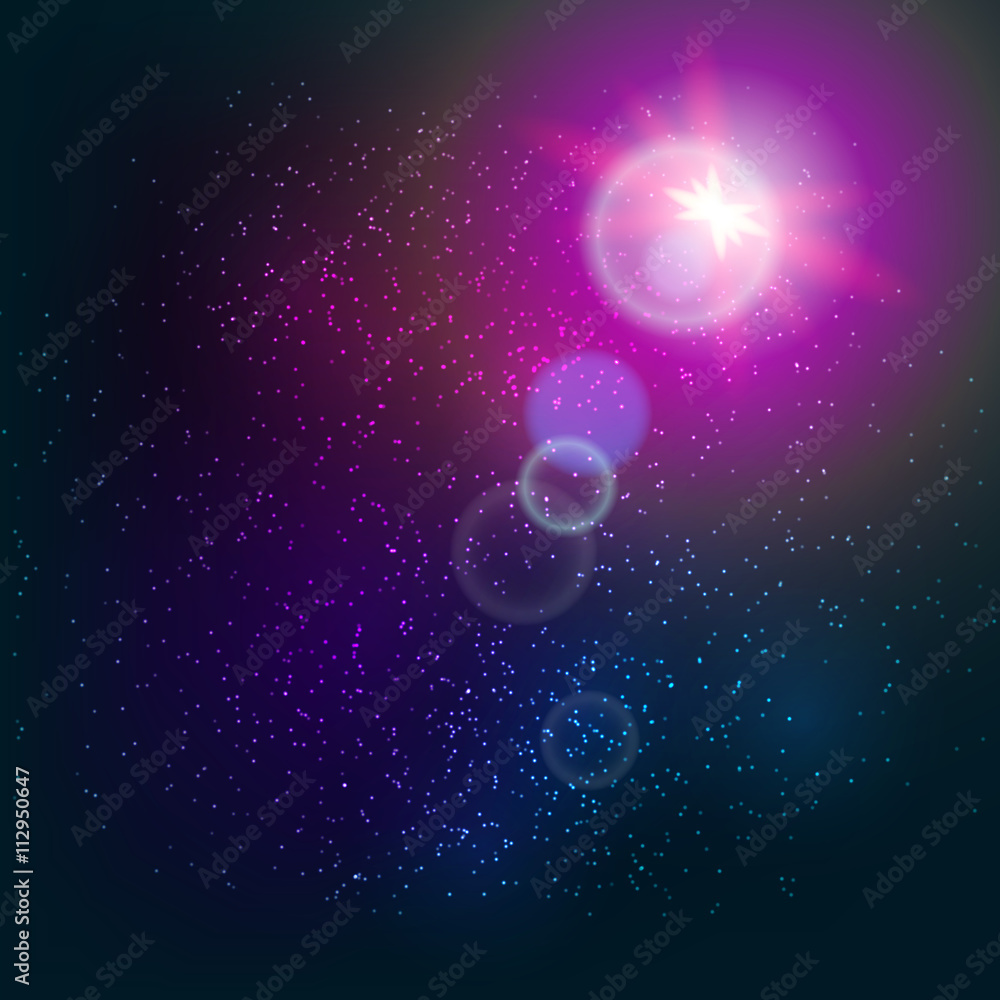 Poster vector light effect n dark with particles and rays