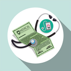 Medical care design. Health care icon. White background, vector