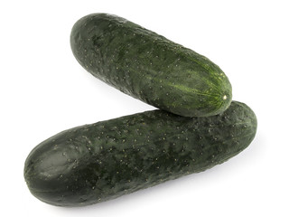 Pepinos sobre fondo blanco