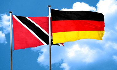 Trinidad and tobago flag with Germany flag, 3D rendering
