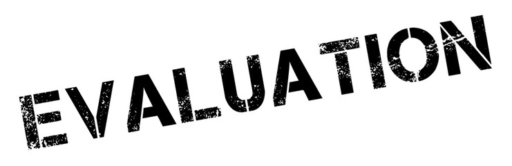 Evaluation black rubber stamp on white