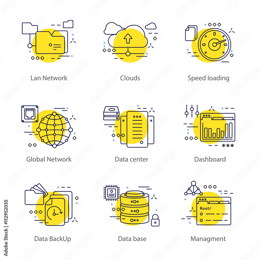 Wall mural datacenter line concept