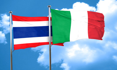 Thailand flag with Italy flag, 3D rendering
