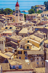 Obraz premium Aerial view from New fortress Kerkyra, Corfu island, Greece
