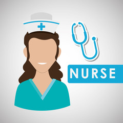 Medical care design. nurse  icon. White background, isolated ill