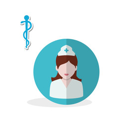Medical care design. nurse  icon. White background, isolated ill