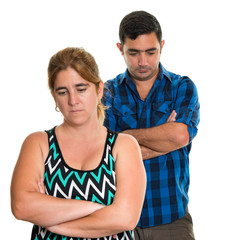 Couple conflict, Divorce - Sad woman and man