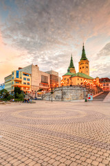 Main square in the city of Zilina in central Slovakia. HDR image