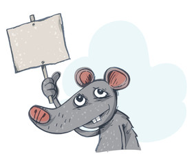 Mouse Protest. Cartoons personage