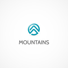 Mountains. Original drawing of the mountains on the theme of travel, leisure.