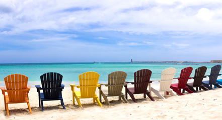 colorful beach chairs