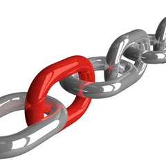 Chain with red link
