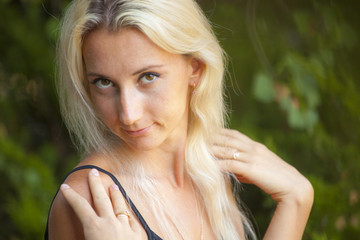 Naklejka premium Blonde with beautiful eyes 