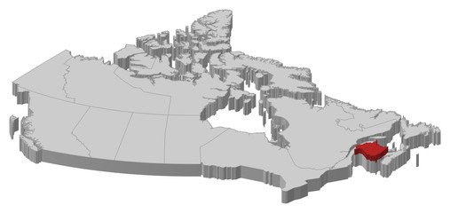 Map - Canada, New Brunswick - 3D-Illustration