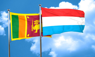 Sri lanka flag with Luxembourg flag, 3D rendering