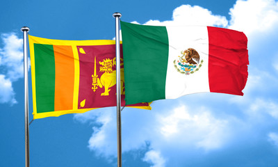 Sri lanka flag with Mexico flag, 3D rendering