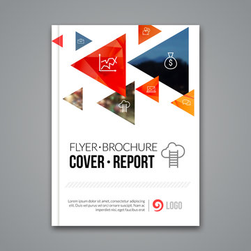 Cover report colorful pilygonal geometric prospectus design background, cover flyer magazine, brochure book cover template layout, vector illustration