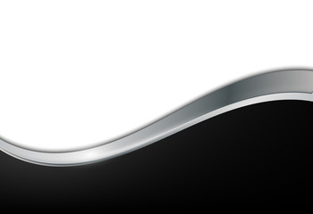 Obraz premium Black and white metal background. Abstract vector background with wave
