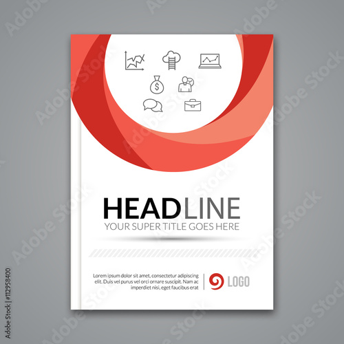 modern simple red circle vector template for business brochure simple flyer designs