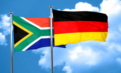 South africa flag with Germany flag, 3D rendering