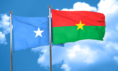 Fototapeta na wymiar Somalia flag with Burkina Faso flag, 3D rendering