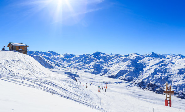 Valley view of Val Thorens. France