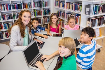  Teacher posing with her students