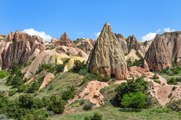 Fototapeta premium Rocks in form of huge phalli valley Love, Cappadocia, Turkey