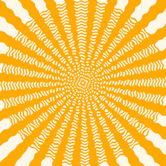 Orange funny sunburst background