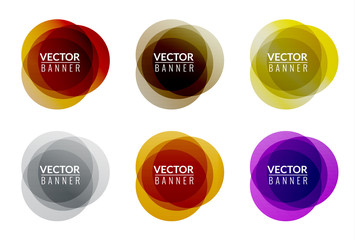 Set of colorful round abstract banners. Graphic banners design