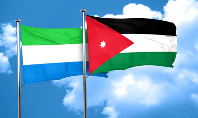 Sierra Leone flag with Jordan flag, 3D rendering