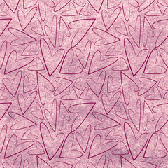Drawn pastel pink background with hearts.Series of Watercolor, Pastel, Chalk, Backgrounds