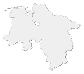 Naklejka na ściany i meble Map - Lower Saxony (Germany)