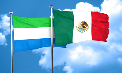 Sierra Leone flag with Mexico flag, 3D rendering