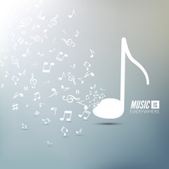 Fototapeta premium Vector abstract musical background with musical notes