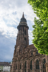 Obraz premium Freiburger Münster in einer Teilansicht 