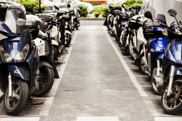 Motorcycles parked in City