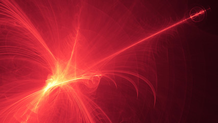 glowing red curved lines over dark Abstract Background space universe. Illustration.