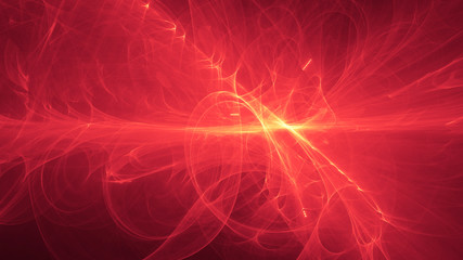 glowing red curved lines over dark Abstract Background space universe. Illustration.