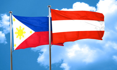 Philippines flag with Austria flag, 3D rendering