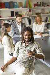 African man with a phone