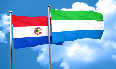 Paraguay flag with Sierra Leone flag, 3D rendering