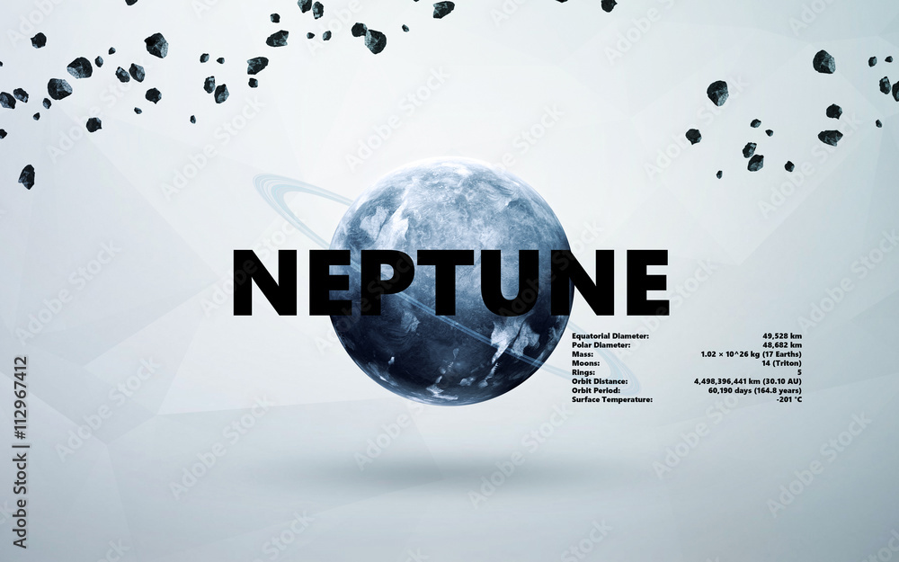 Wall mural neptune. minimalistic style set of planets in the solar system. elements of this image furnished by 