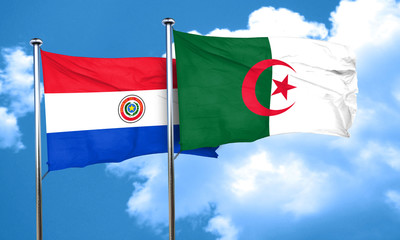 Paraguay flag with Algeria flag, 3D rendering